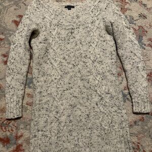 American Eagle Outfitters Cream Long Sleeve Sweater Dress
